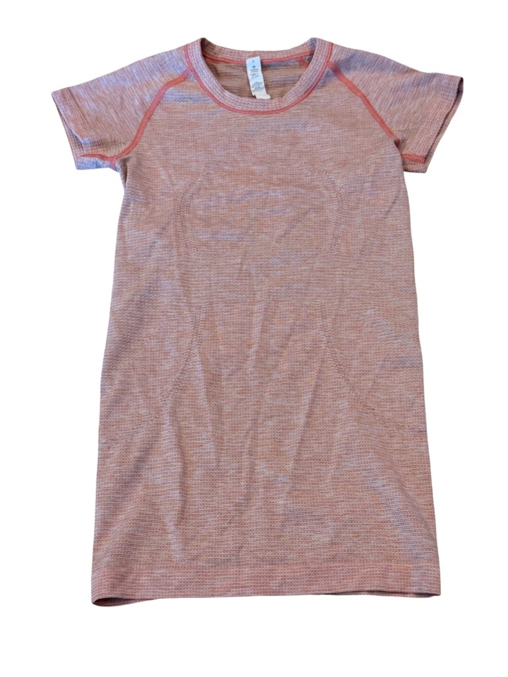 Lululemon Swiftly Tech T-Shirt Womens Size 2 Heathered Peach Coral Crew